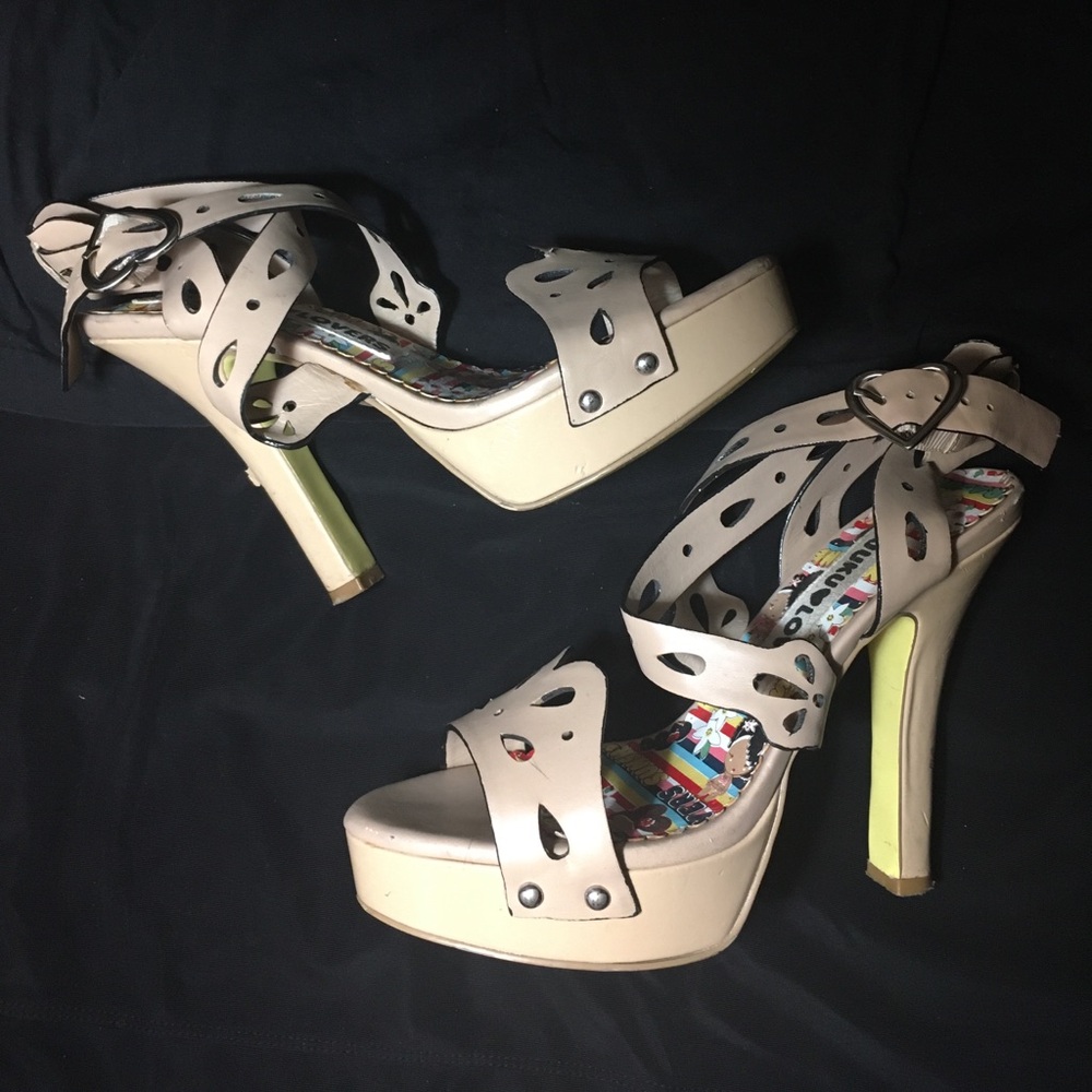 Gwen Stefani Harajuku Lovers Gyaru Cream Nude Heels Y2K